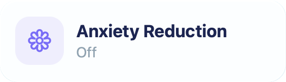 Anxiety Reduction control from the Sundae app