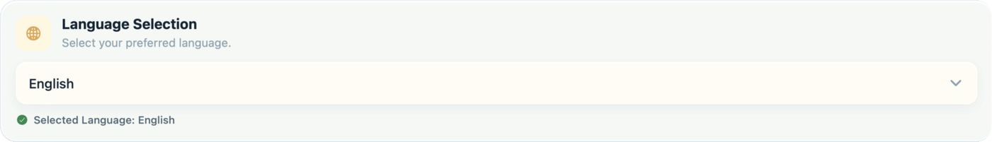 Language Selection in the Sundae web app